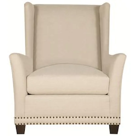 Wing Chair with Nailhead Trim